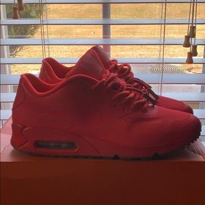 Neon red air max nikes size 10.5